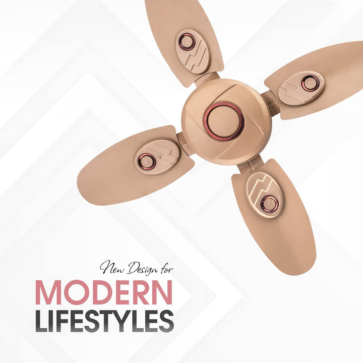 Candes Nexo 600 mm 24 Inch Ultra High Speed 4 Blade Ceiling Fan (Golden)