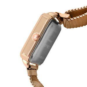 Joker & Witch Stainless Steel Morticia & Gomez Couple Analogue Watches, Black Dial, Rose Gold Band
