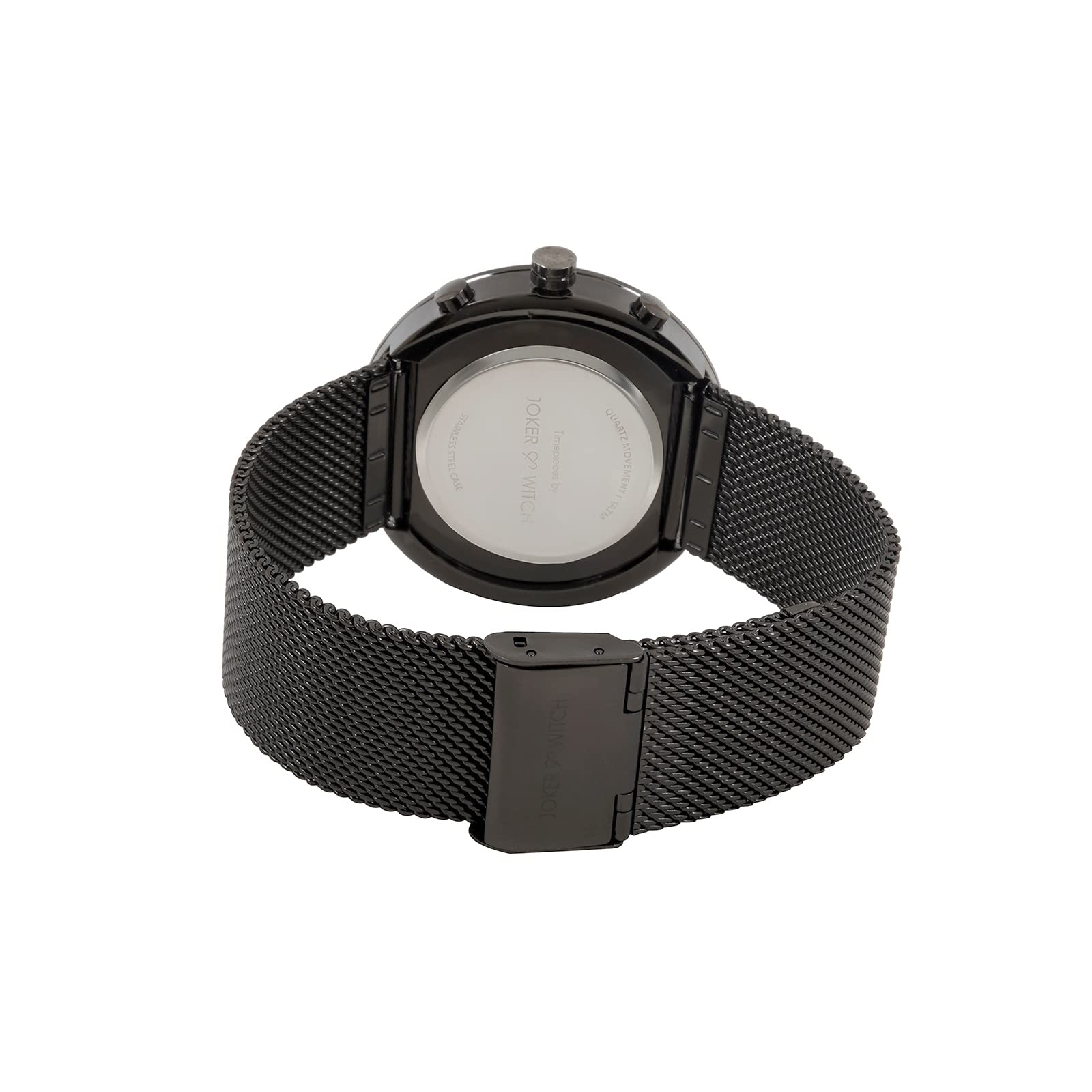 Joker & Witch Miami White Dial Black Stainless Steel Mesh Analogue Watch for Men