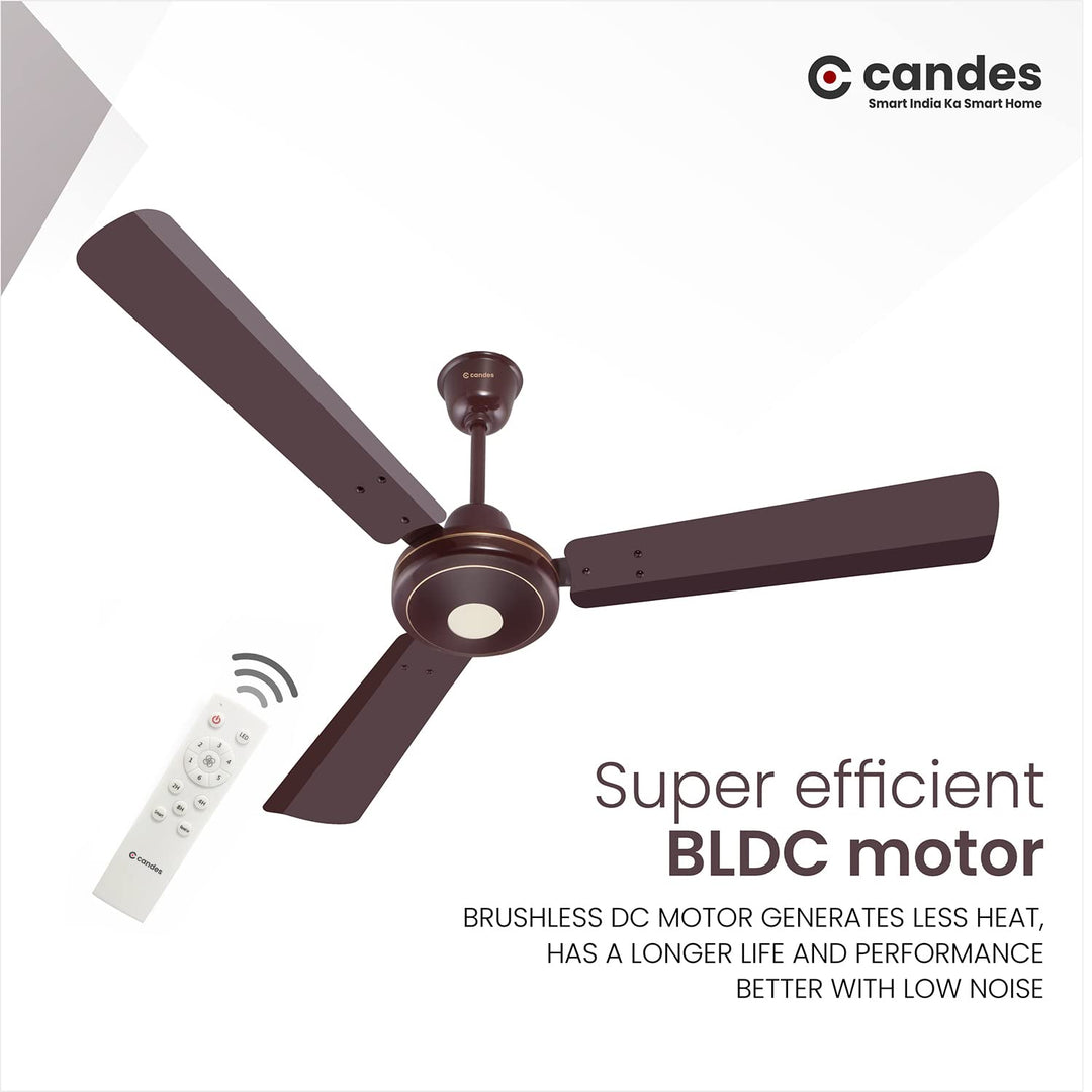 Candes Acura BLDC 5 star Energy Saving High Speed Ceiling Fan with Remote, 1200 mm (Acura-Ivory)