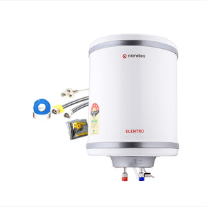 Candes 25 Litre Elentro 5 Star Rated Automatic Instant Storage Electric Water Heater with Special Metal Body Anti Rust Coating With Installation Kit, 2KW Geyser (White)