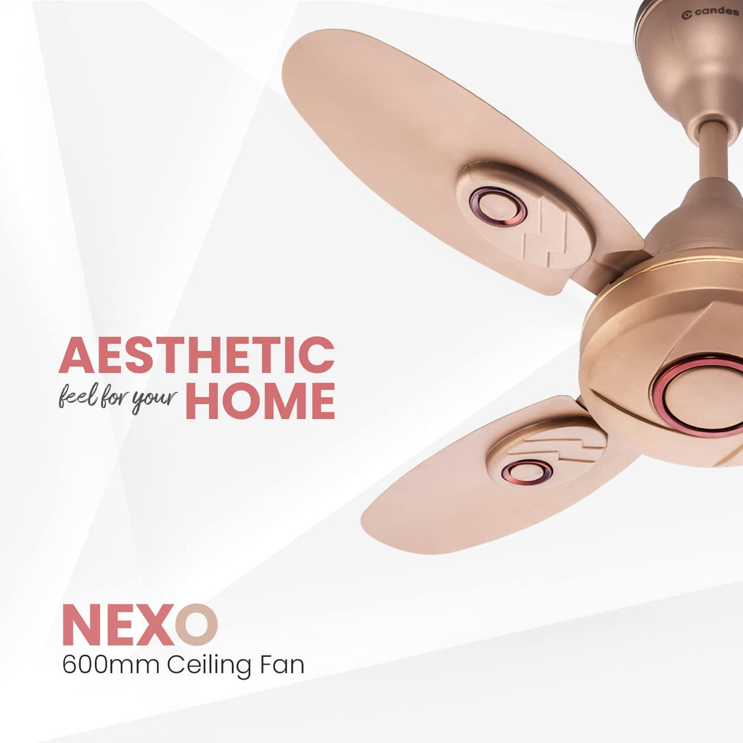 Candes Nexo 600 mm 24 Inch Ultra High Speed 4 Blade Ceiling Fan (Golden)