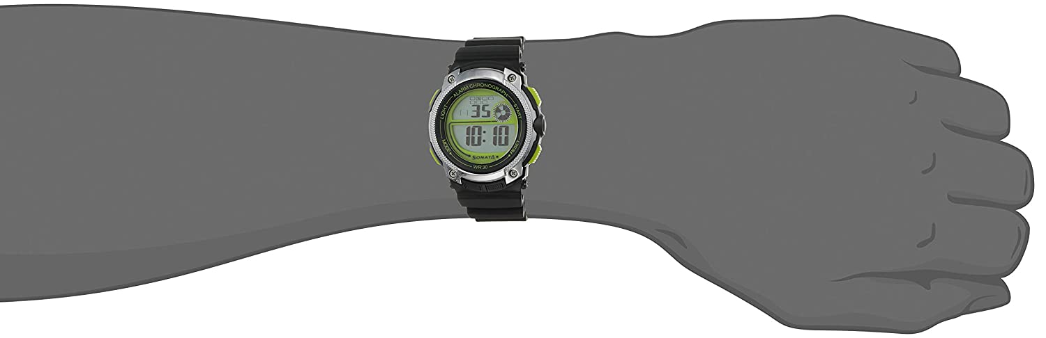 SF Grey & Green Dial Plastic Strap