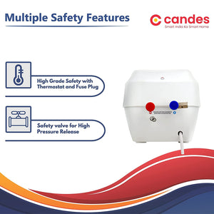Candes Insto 3-Litre Instant Electric Water Heater Multiple Safety Geyser ABS Body, White