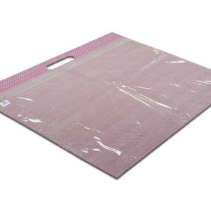 Heart Home Non-Woven Wardrobe Organizer/Gift Bags/Storage Bag For Store Saree, Lehenga, Suit With Transparent Window With Handle- Pack of 24 (Pink & Brown)