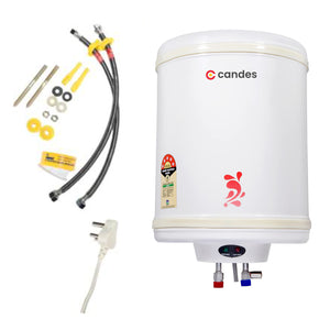 Candes 50 Litre Automatic Instant Storage Electric Water Heater Multiple Safety System Anti Rust Body, 2kW Geyser (Ivory, 2000 W)