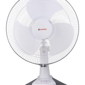 Candes Desker Table Fan for Cooling with Automatic Oscillation (400 MM) 80W (White Silver)