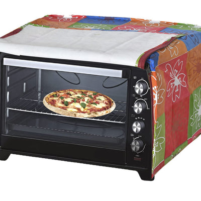 Kuber Industries PVC Flower Printed Microwave Oven Cover,20 LTR. (Multicolor)-HS43KUBMART25945, Standard