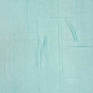 Turquoise Handloom Bengal Cotton Saree With Plus Buttas