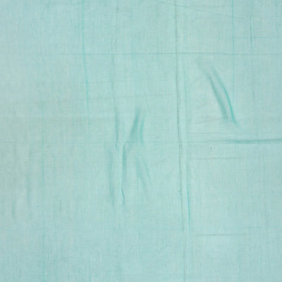 Turquoise Handloom Bengal Cotton Saree With Plus Buttas