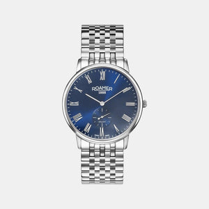 Galaxy Gents Men Quartz Blue Dial Analog Stainless Steel Watch 620710 41 45 50