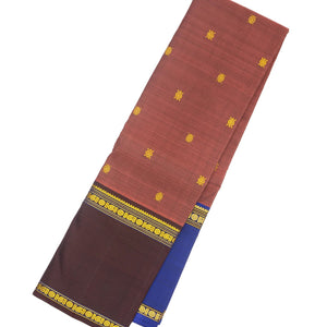 Chestnut Pink Handloom Kanchipuram Silk Saree With Diamond Buttas