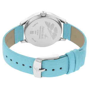 Fastrack Tripster Silver Dial Blue Strap Watch for Women