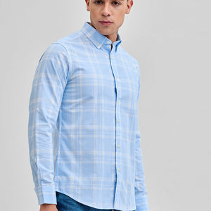 Light Blue Checks Oxford Shirt
