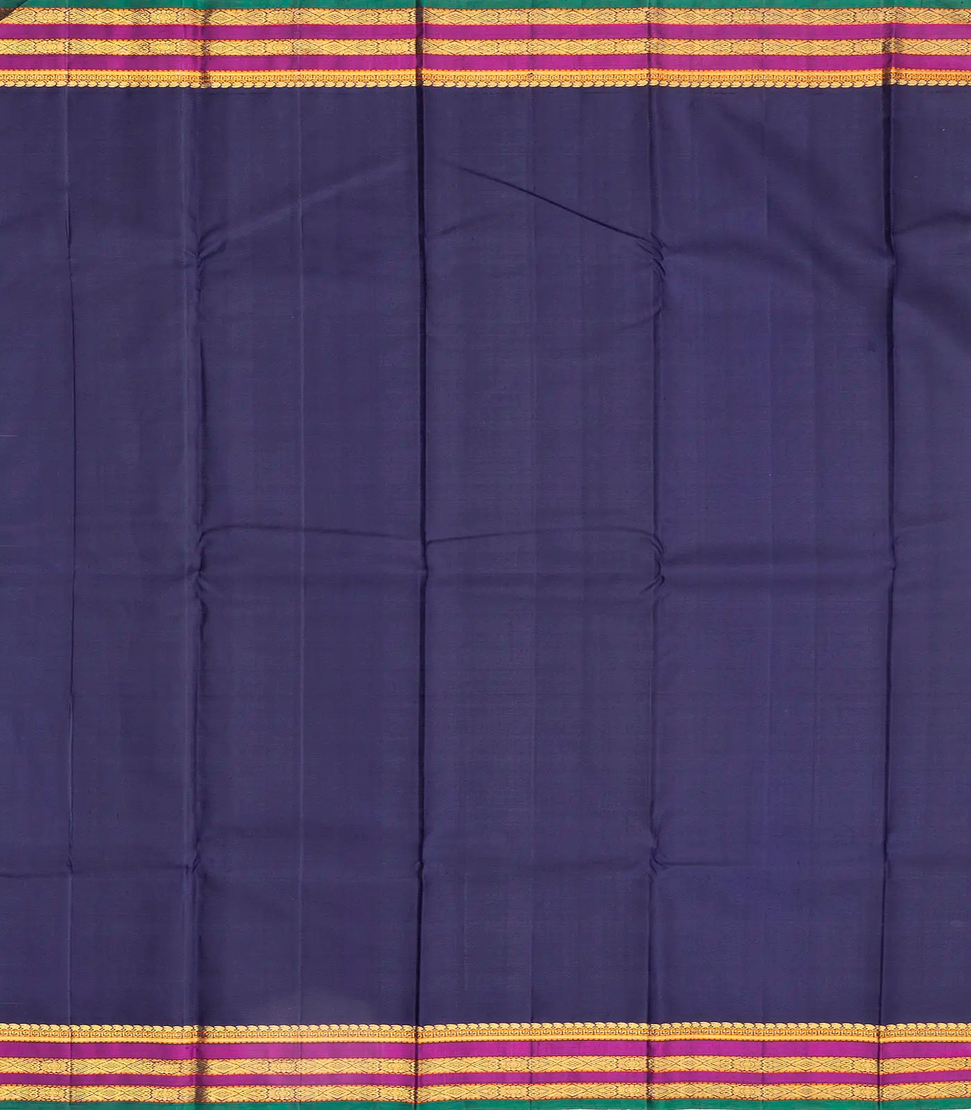 Cream Handloom Kanchipuram Korvai Silk Saree With Stripes