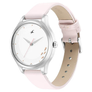 Stunners 4.0 White Dial Analog Pink Leather