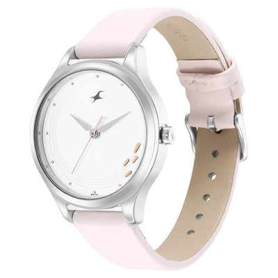 Stunners 4.0 White Dial Analog Pink Leather