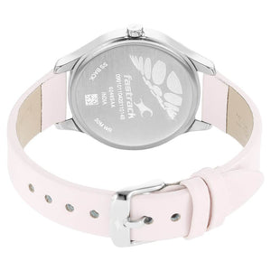 Stunners 4.0 White Dial Analog Pink Leather