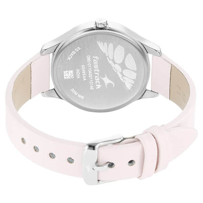 Stunners 4.0 White Dial Analog Pink Leather