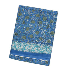 Lavender Woven Jaipur Cotton Saree With Printed Floral Motifs