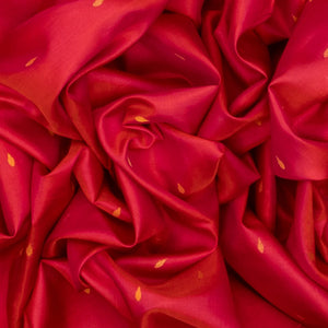 Red Handloom Uppada Silk Saree With Droplet Buttas