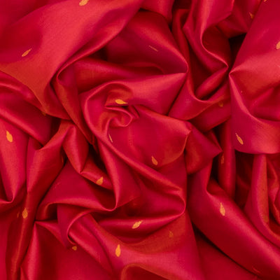 Red Handloom Uppada Silk Saree With Droplet Buttas