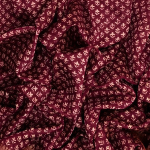 Maroon Woven Chanderi Cotton Saree With Printed Motifs