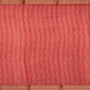 Black Woven Chanderi Cotton Saree With Red Border