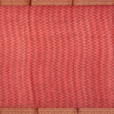 Black Woven Chanderi Cotton Saree With Red Border