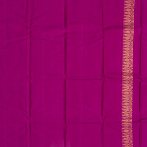 Cream Handloom Kanchipuram Silk Saree With Floral Motifs & Stripes