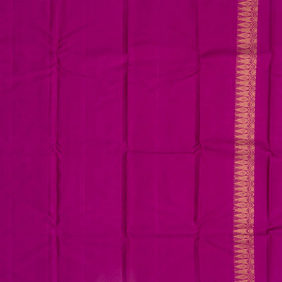 Cream Handloom Kanchipuram Silk Saree With Floral Motifs & Stripes