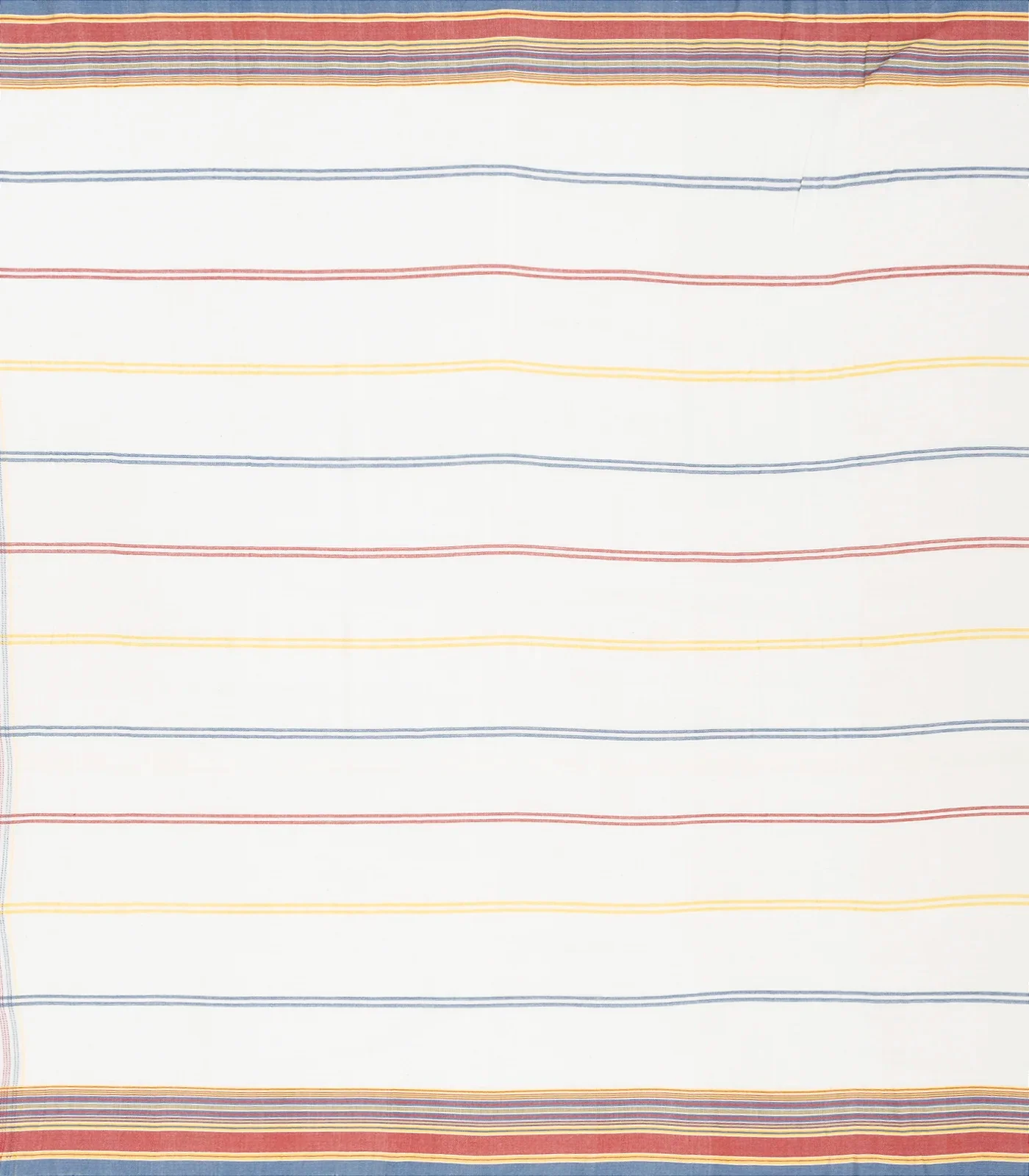 White Handloom Bhujodi Cotton Saree With Checks