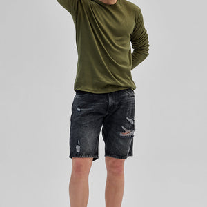 Olive Textured Sweatshirt