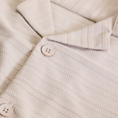 Beige Stripes Box Fit Shirt