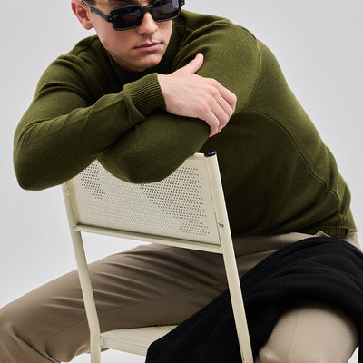 Olive Knitted Sweatshirt