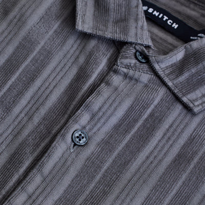 Grey Corduroy Slim Fit Shirt
