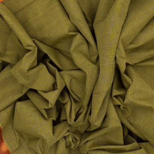 Olive Green Handloom Mangalagiri Cotton Saree With Checks