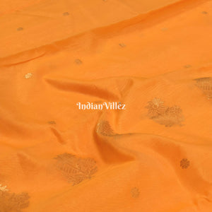 Orange Pure Chanderi Silk Saree