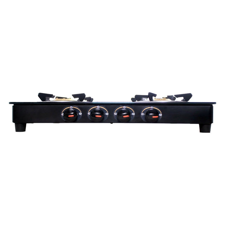 Ruby  4 Burner Glass Cooktop, Black Toughened Glass