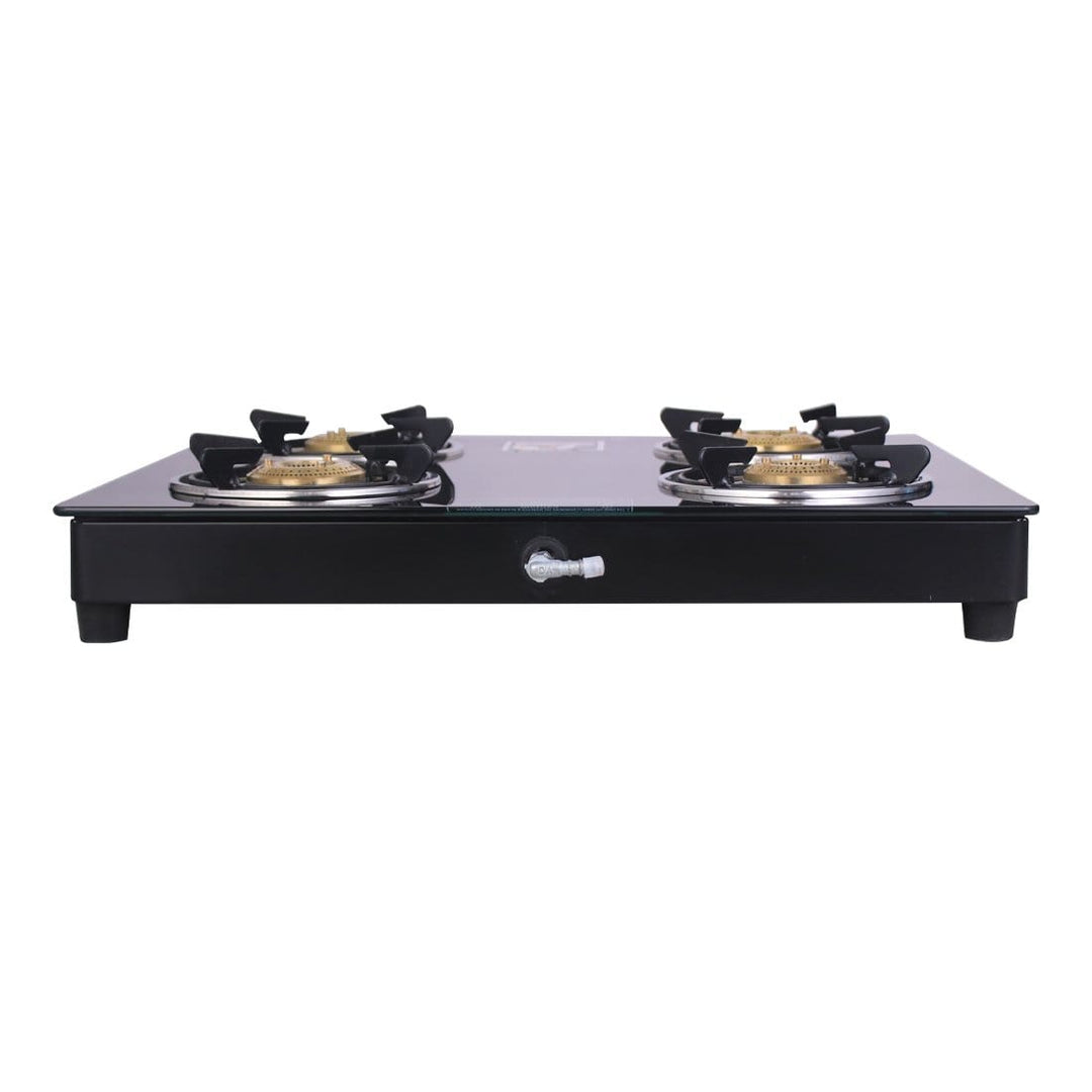 Ruby  4 Burner Glass Cooktop, Black Toughened Glass