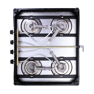 Ruby  4 Burner Glass Cooktop, Black Toughened Glass