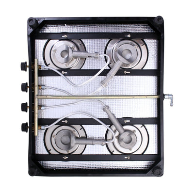 Ruby  4 Burner Glass Cooktop, Black Toughened Glass
