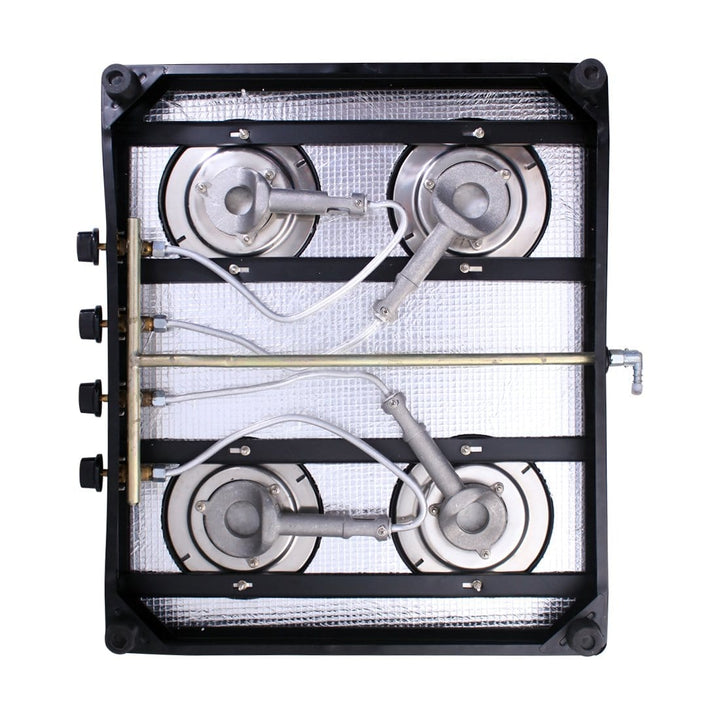 Ruby  4 Burner Glass Cooktop, Black Toughened Glass