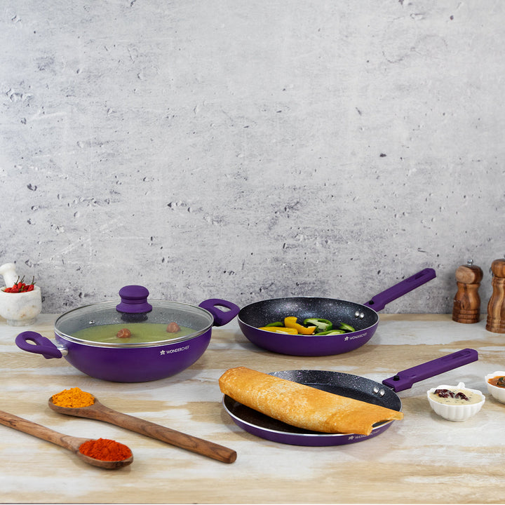 Diana Set Purple with 5-layer non-stick coating.