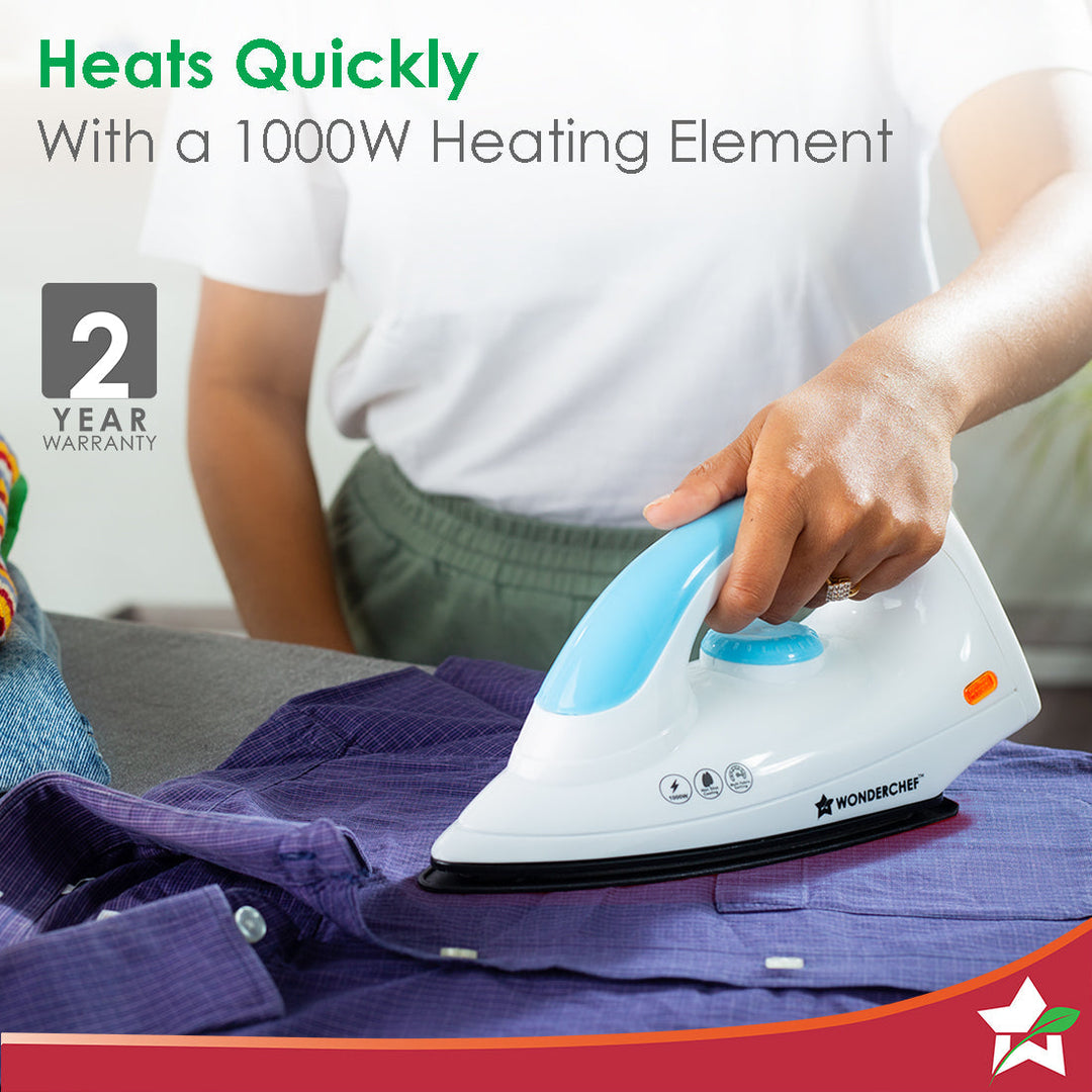 Swift Dry Iron | 1000W | Non-Stick Coated Sole Plate