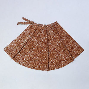 Brown - Hand Batik Print Cotton Wrap Around Skirt 24