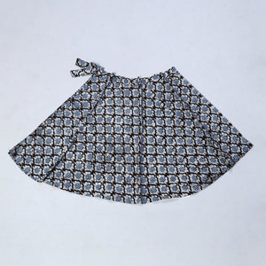Blue - Hand Batik Print Cotton Wrap Around Skirt 32