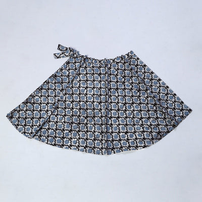 Blue - Hand Batik Print Cotton Wrap Around Skirt 32