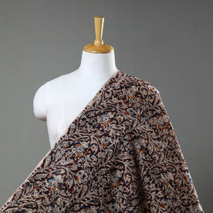 Brown - Natural Dyed Block Print Cotton Kalamkari Fabric 03