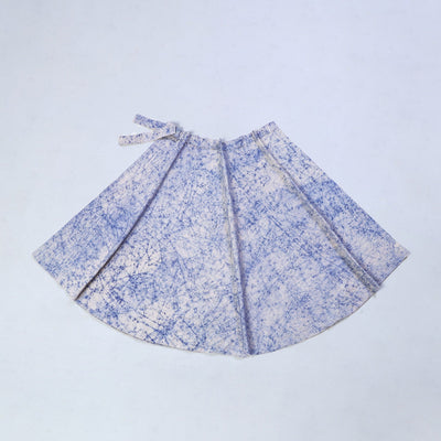 Blue - Hand Batik Print Cotton Wrap Around Skirt 34